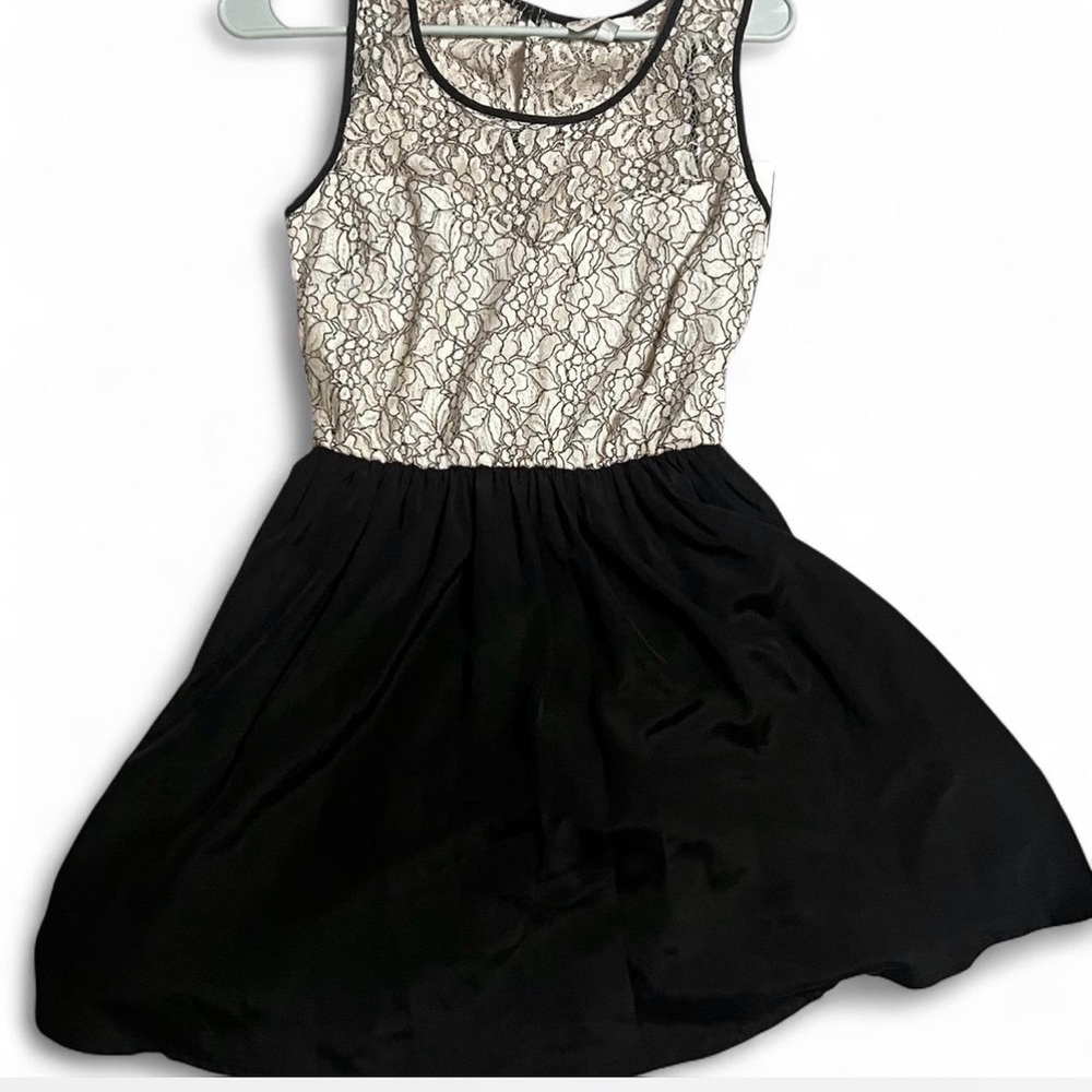 dELiA*s Black and Cream Lace Formal Dress